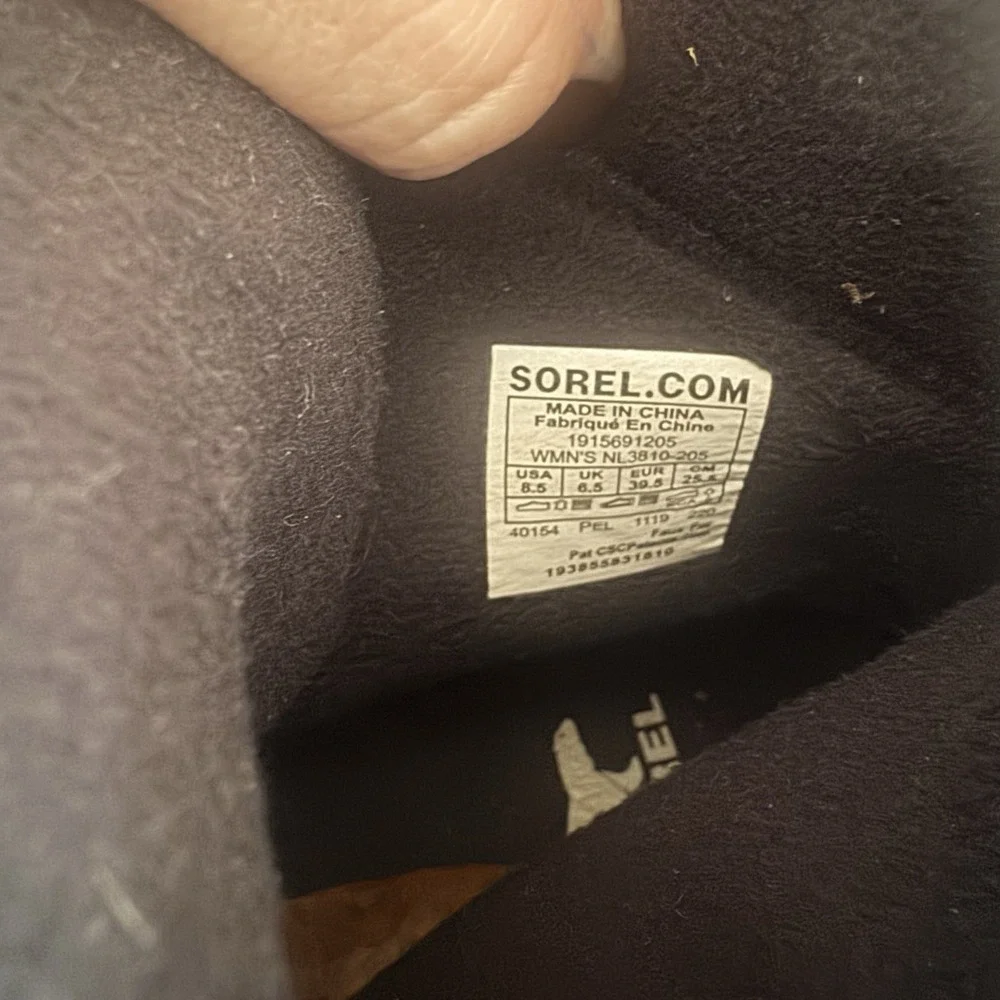 Sorel Womens Size 8.5 Black Brown Waterproof Leather Duck Boots Slimpack III